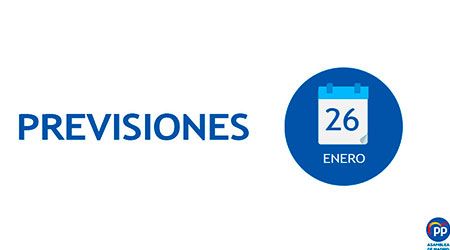 Agenda del Grupo Popular jueves, 26 de enero