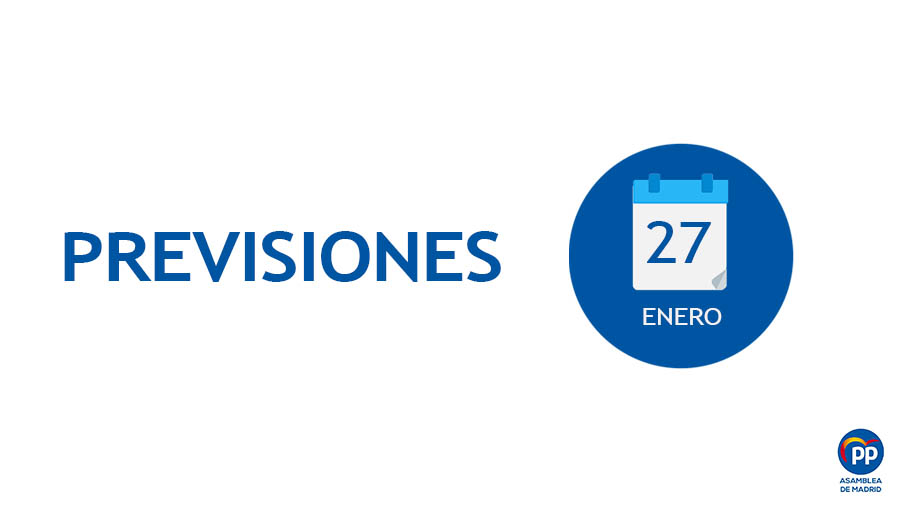 Agenda del Grupo Popular para el jueves, 27 de enero