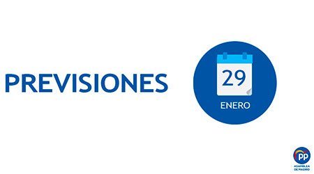 Agenda del Grupo Popular para el sábado, 29 de enero